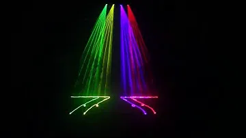 U`King RGBY LED Disco Laser Stage Lights 4 Beam Moving Head Strobe Light